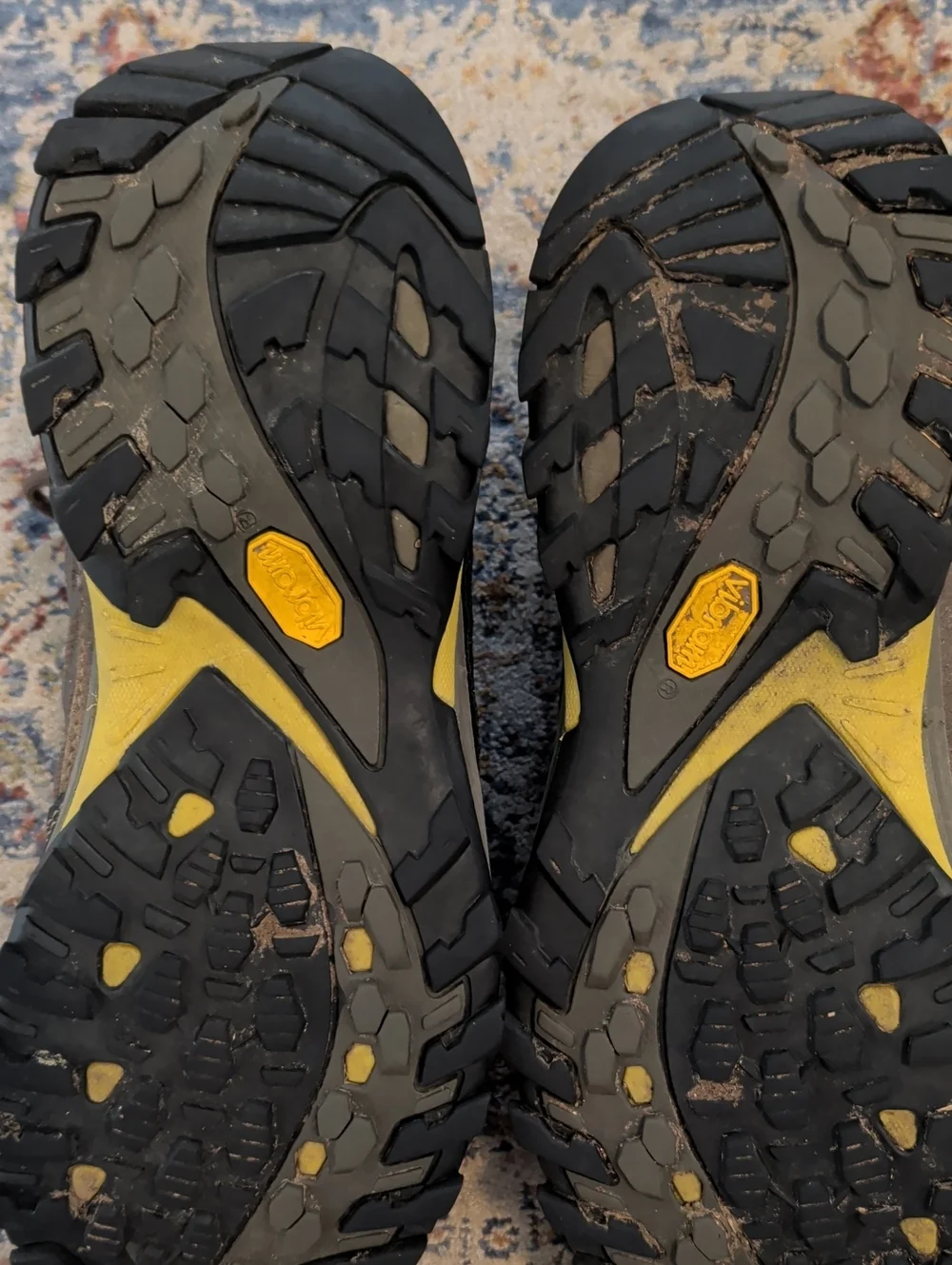 The North Face Men’s Brown Trail Hiking Shoes with Yellow Accents